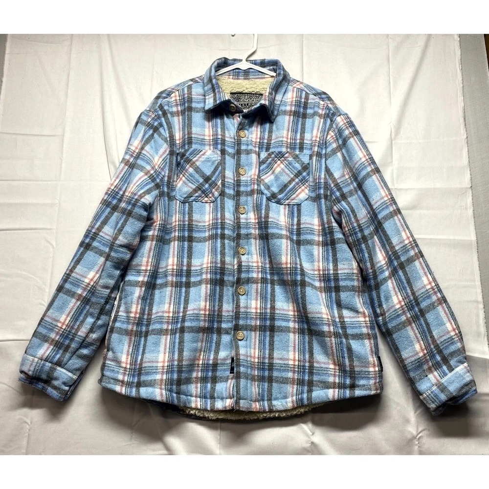 Brooklyn Cloth Shacket Mens Large Multicolor Plaid Sherpa Lined Button Front